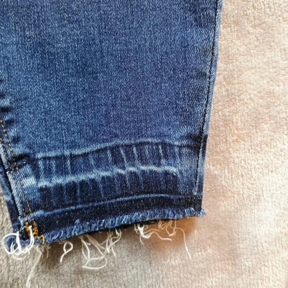 Spanx Jeans Womens Petites Medium Blue Distressed Jegging Elastic Waist Shaping‎
